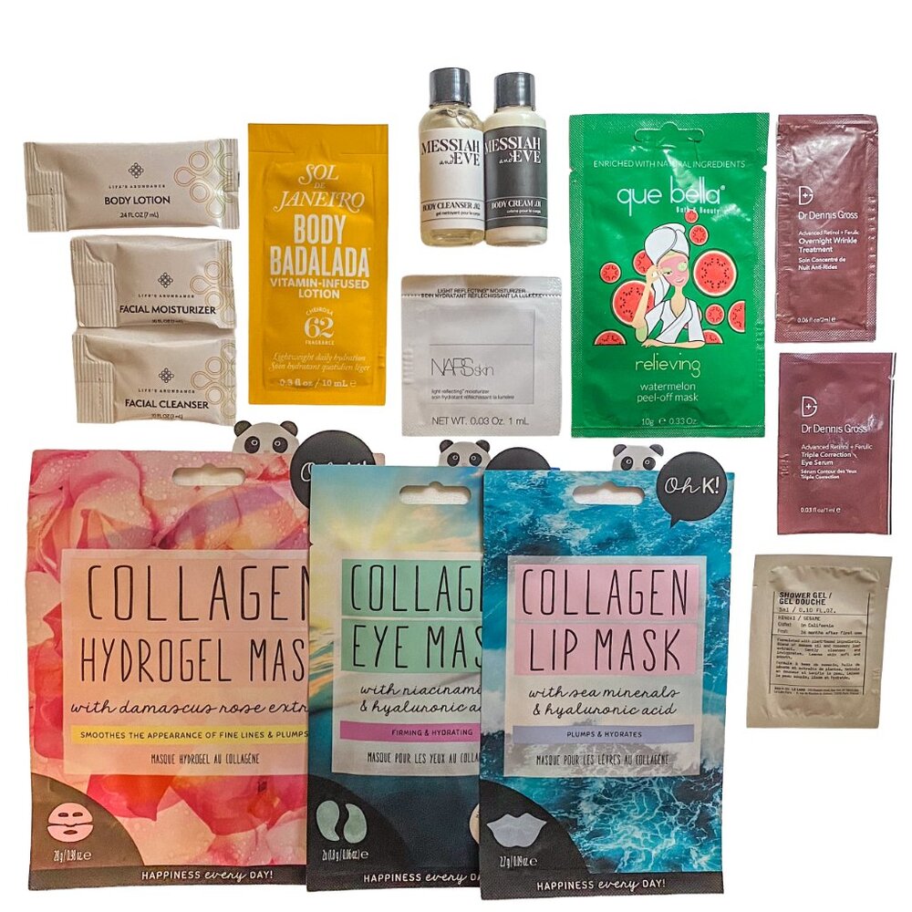 Facial Masks and Skin Skincare Samples for Face, Lips, and Body